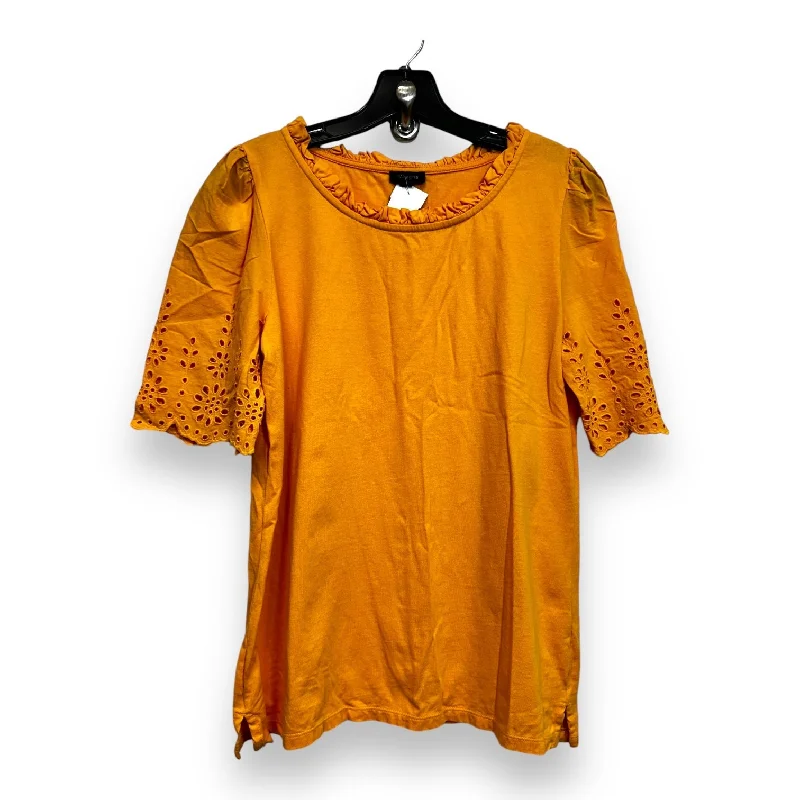 Top Short Sleeve Basic By Talbots O In Yellow, Size: S