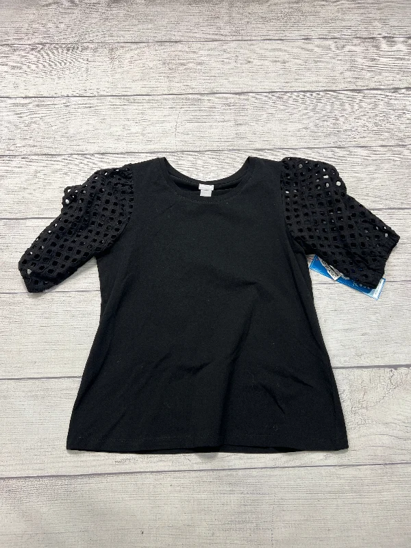 Top Short Sleeve By Chicos In Black, Size: M