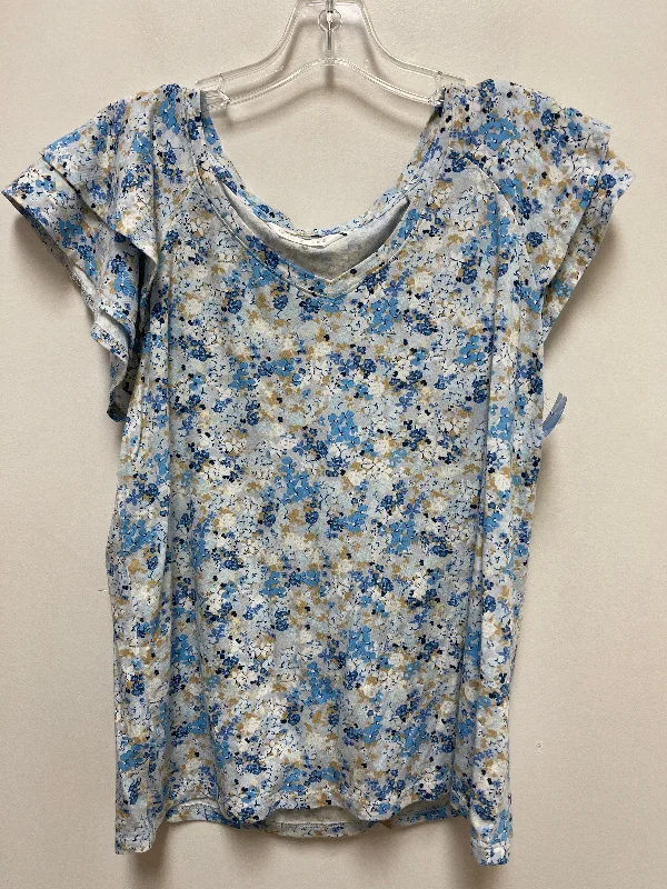 Top Short Sleeve By Lc Lauren Conrad In Floral Print, Size: L