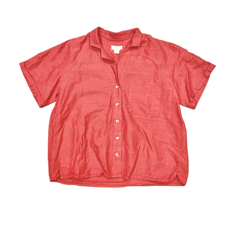 Top Short Sleeve By Maeve In Red, Size: L