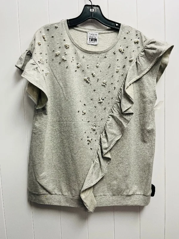 Top Short Sleeve By my twin set In Grey, Size: M