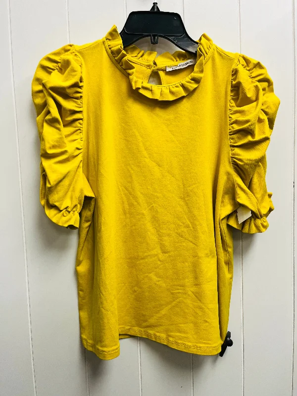 Top Short Sleeve By paolo casalini  In Yellow, Size: S