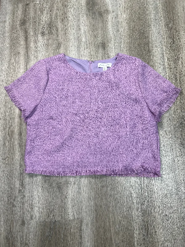 Top Short Sleeve By She + Sky In Purple, Size: L