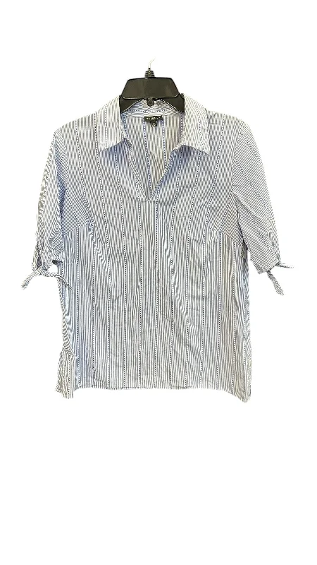 Top Short Sleeve By Talbots In Striped Pattern, Size: M