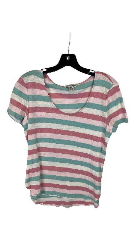 Top Short Sleeve By Tommy Bahama In Blue & Pink, Size: M