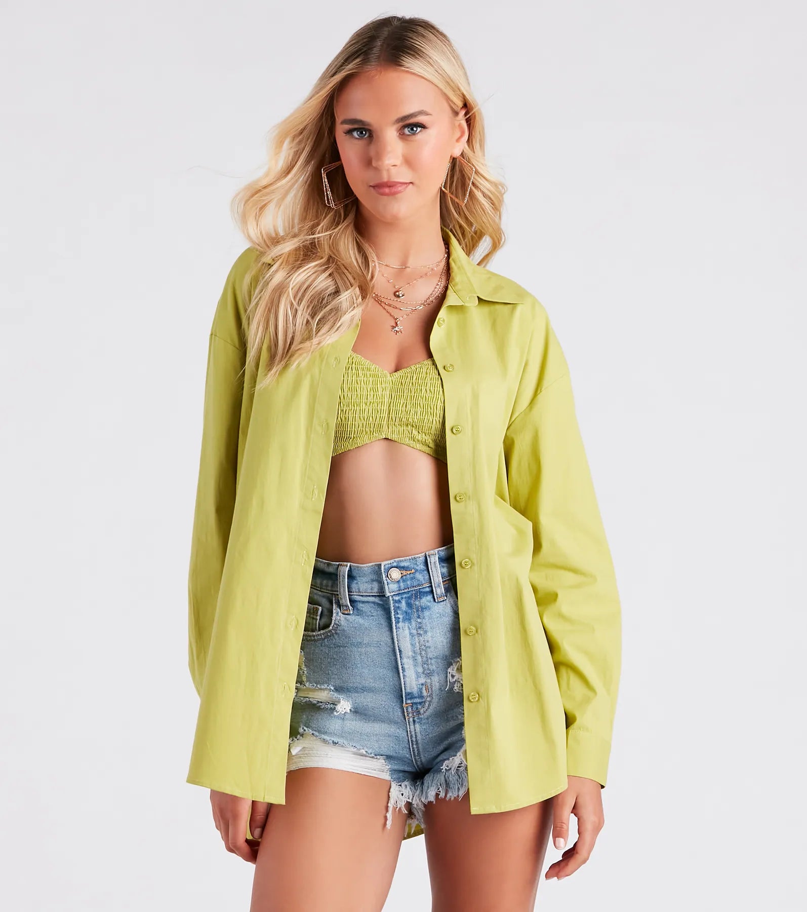 Beachside Beauty Button-Down Top