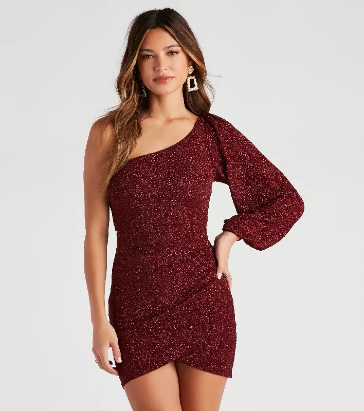 Chic Glam Moment Glitter Knit Mini Dress