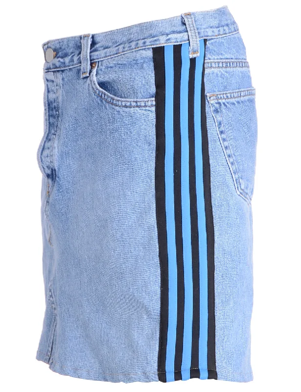 Reworked Steph Branded Stripe Denim Skirt