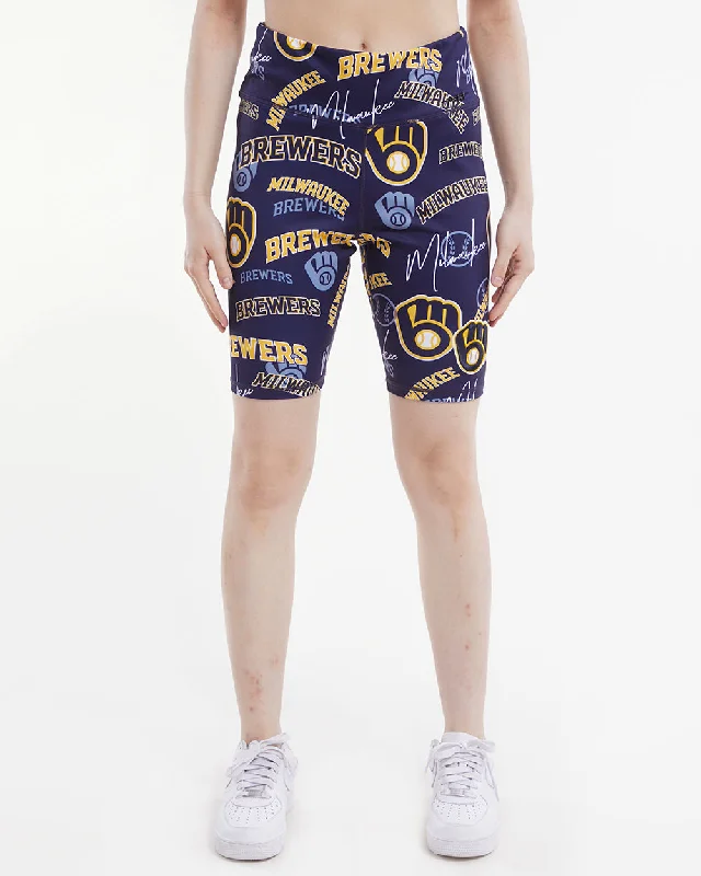 MLB MILWAUKEE BREWERS TOSS LOGO LUX WOMEN'S BIKE SHORT (1MB)