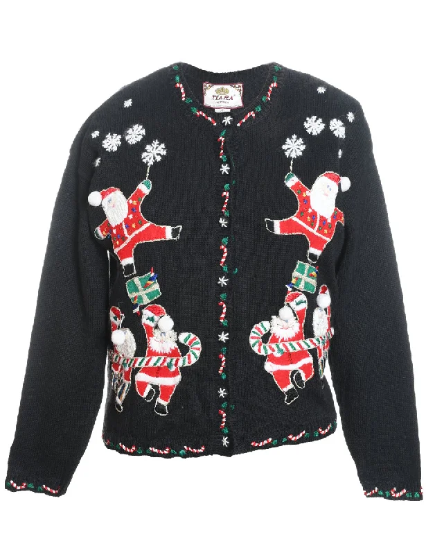 Santa Claus Christmas Cardigan - L