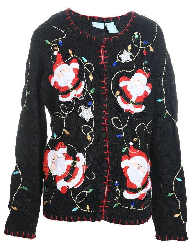 Santa Claus Christmas Cardigan - L