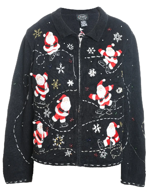 Santa Claus Christmas Cardigan - L