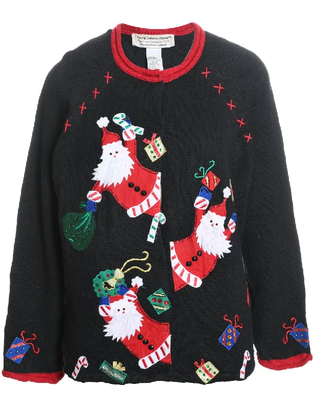 Santa Claus Christmas Cardigan - L