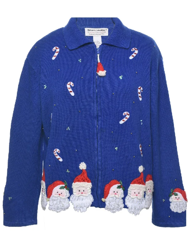 Santa Claus Christmas Cardigan - L