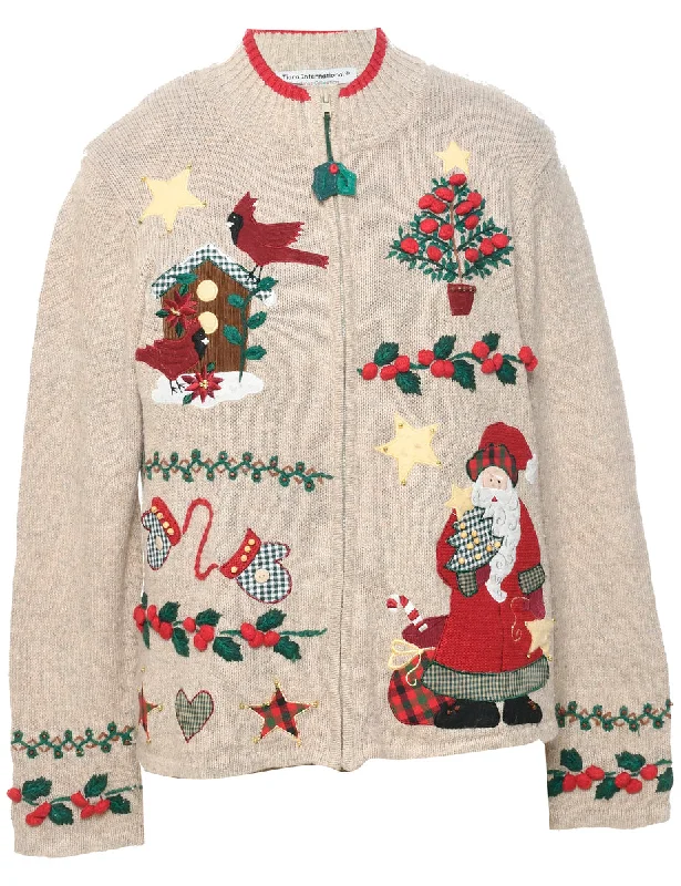 Santa Claus Christmas Cardigan - M