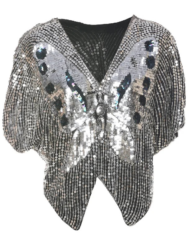 Sequined Evening Top - M