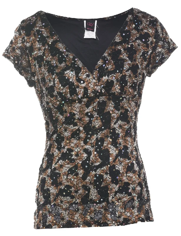 Sequined Evening Top - S