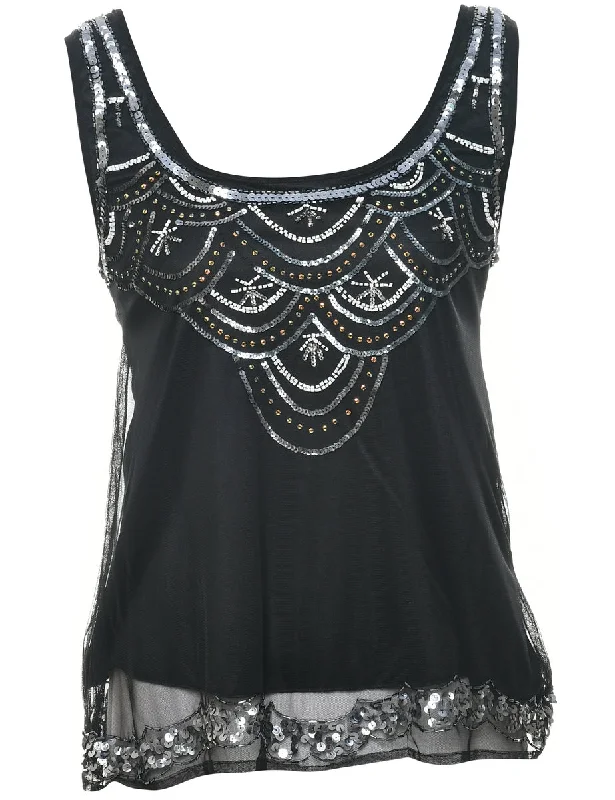 Sequined Evening Top - S