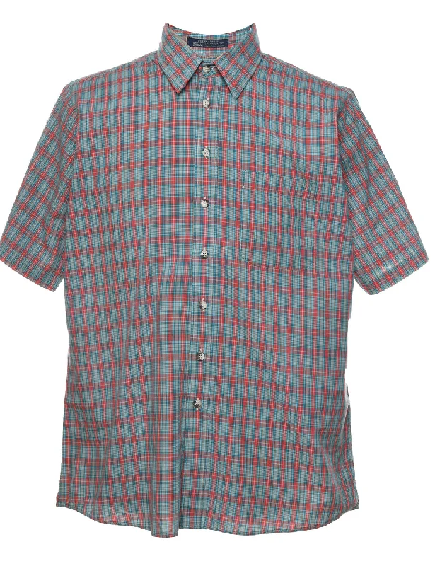 Short Sleeve Checked Shirt - L