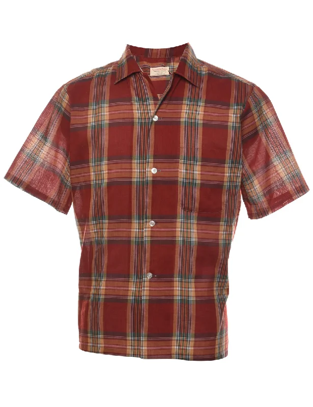 Short Sleeve Checked Shirt - M