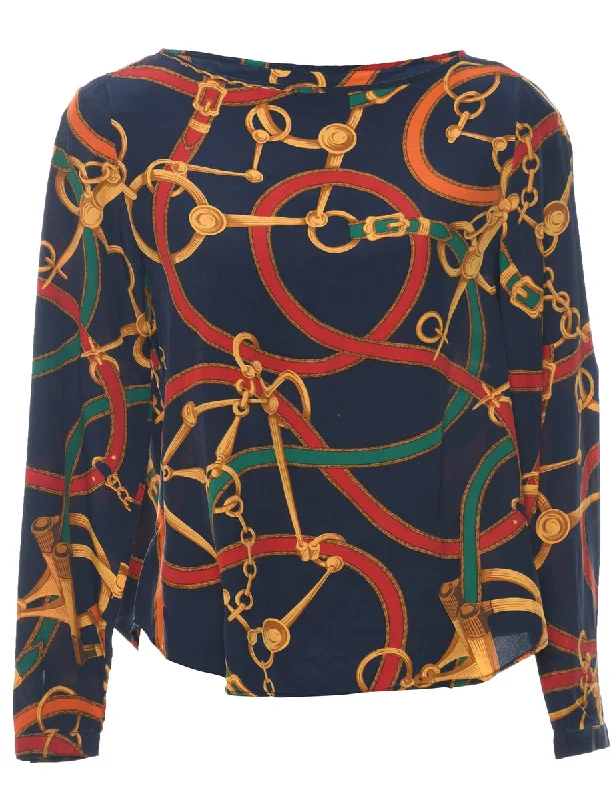 Silk Ralph Lauren Printed Top - M