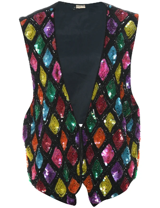 Silk Sequined Waistcoat - L