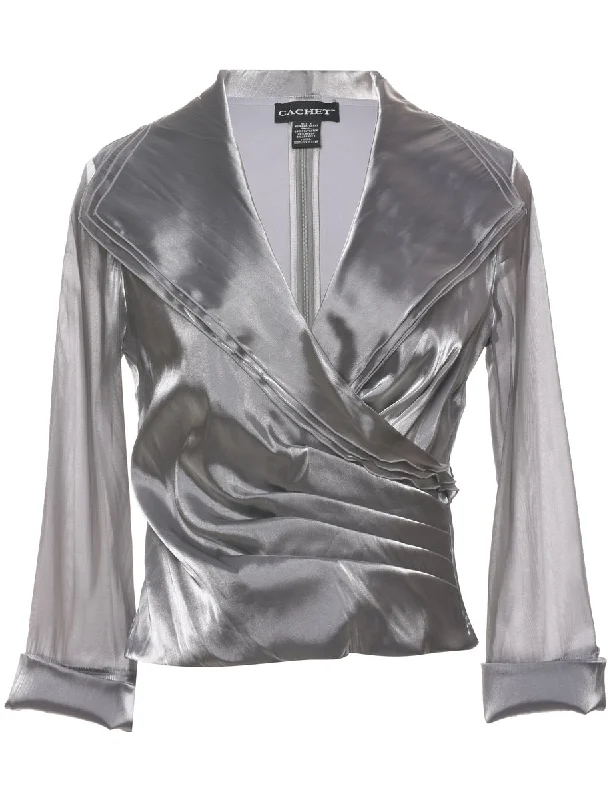 Silver Evening Top - M